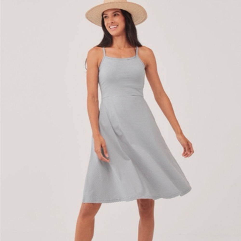 Pact Tide Stripe Fit & Flare
Shorty Midi Dress